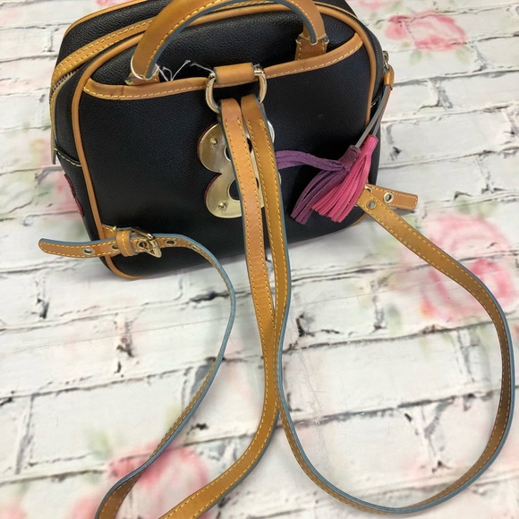 Dooney And Burke Navy Blue Leather Star Patch Satchel - Lindsey Lohan - Picture 4 of 8